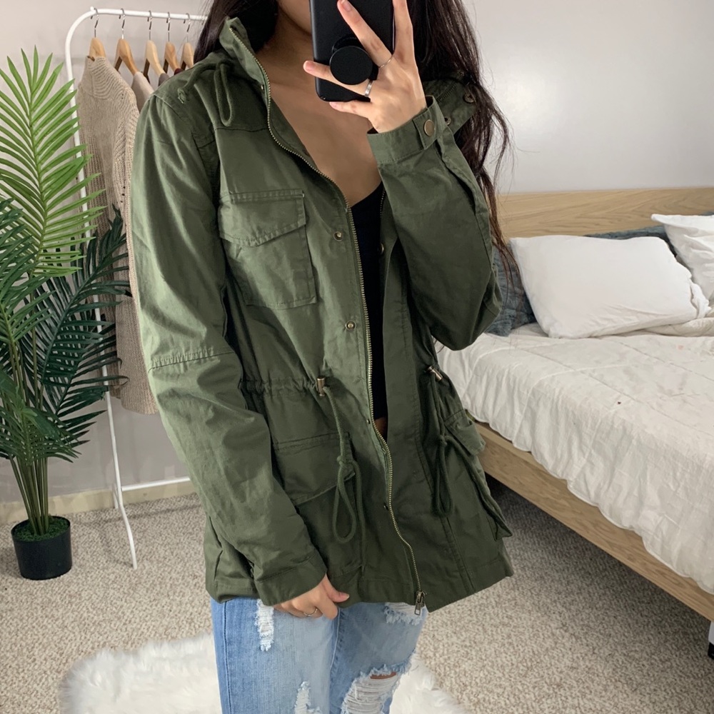 🆕 Lizzy - Olive Green Utility Jacket - Picture 4 of 6